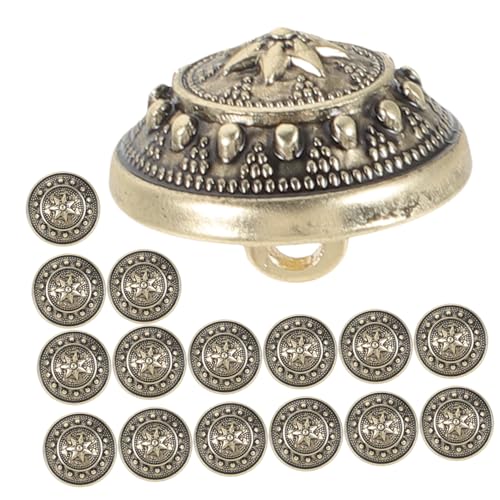 Gatuida 15 Stück Teiliges Vintage Metallknöpfe mit Dekorativem Pilzdesign Britischer Stil für Blazer Jacken Strickjacken DIY Bastelprojekte Stabile Befestigung durch Öffnungen Eleganter von Gatuida