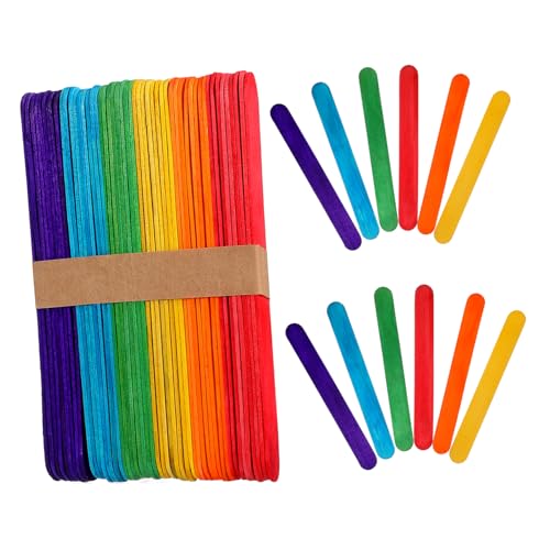 Gatuida 150Stücke Farbige Holzstäbe für DIY Handwerk Bastelstäbchen für Projekte für Klassenarbeiten Partys und Kinderkunst von Gatuida