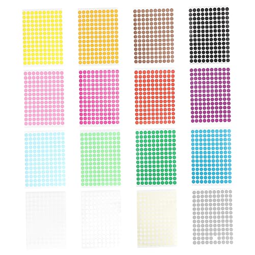 Gatuida 16 Blatt Bunte Punktetiketten bookmarks bastelmaterial für genurtstagsdekoration verpackungen für Schild runden Etikettenaufkleber für Halloween-Aufkleber von Gatuida