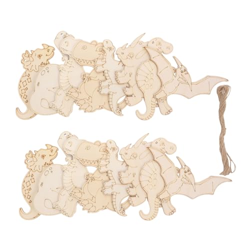 Gatuida 16 Stück Teiliges DIY Holzanhänger Niedlichen Dinosaurier motiven Robuste Holzfiguren zum Basteln und Bemalen Vielseitige Holz deko für Kinderzimmer und Kreative Handwerksprojekte von Gatuida