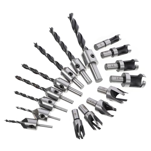 Gatuida 16 Stück Teiliges Holzbohrer und Senkbohrer mit Dreispitzigen Bohrern und Teiligem Holzplug Cutter Langlebiges Stahlmaterial Schnelles Spanableitung Präzise Holzbearbeitung Gatuida 16 Stück Teiliges Holzbohrer und Senkbohrer mit Dreispitzigen Bohrern und Teiligem Holzplug Cutter Langlebiges Stahlmaterial Schnelles Spanableitung Präzise Holzbearbeitung von Gatuida