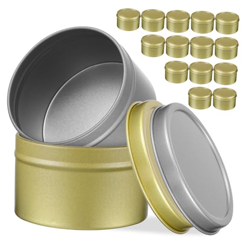 Gatuida 16 Stück Teiliges Kleine Metalldosen mit Schraubdeckel Vielseitige Blechbehälter für Kerzenherstellung Gewürz Kosmetikaufbewahrung Leichte Langlebige Dose für DIY Kerzen und Tee von Gatuida