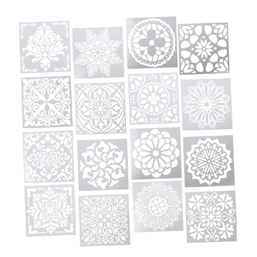 Gatuida 16 Stück Teiliges Mandala Schablonen Pet Wiederverwendbar Malvorlagen Malvorlage DIY Bastelvorlage Zeichenschablone für Acrylmalerei Wand Stein Möbel Dekoration von Gatuida