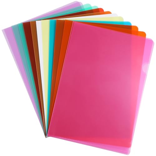 Gatuida 16Stücke Transparente Dokumentenmappen Bunte Schutzhüllen für Büro und Schule Stabil und Langlebig für Organisation von Berichten und von Gatuida