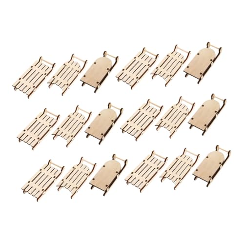 Gatuida 18 Stück Teiliges Miniatur Holzschlitten Deko Roh Robustes Holz DIY Weihnachtsbaum Anhänger Tischdeko Festliche Weihnachtsdekoration von Gatuida