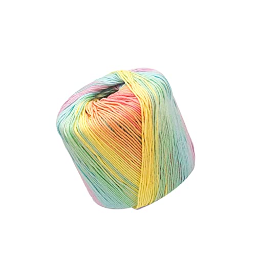 Gatuida 1Rolle Baumwollgarn Weiches Handstrickgarn für Schals Mützen Decken und DIY Projekte Pastellfarben Light Rainbow von Gatuida