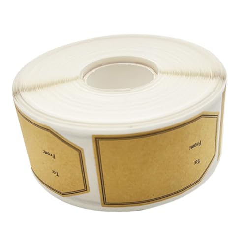 Gatuida 1Rolle Geschenkanhänger Aufkleber Rolle Selbstklebende Etiketten aus Kraftpapier Beschreibbare Geschenkdekoration für Partys und Süßigkeitenverpackungen von Gatuida