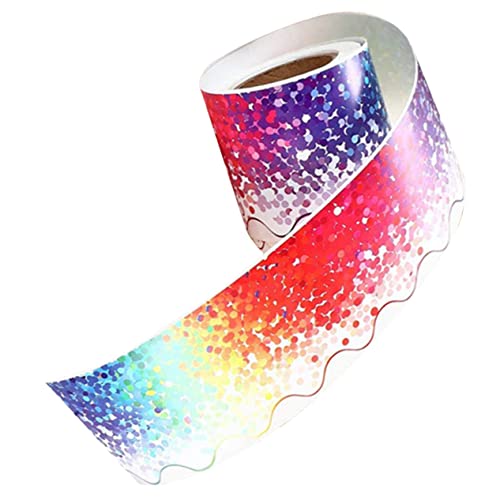 Gatuida 1Rolle Wellenrand Border Aufkleber für Pinnwände Selbstklebendes Dekoratives Grenzpapier mit Bunten Punkten für Kindergarten Spielzimmer und Partys von Gatuida