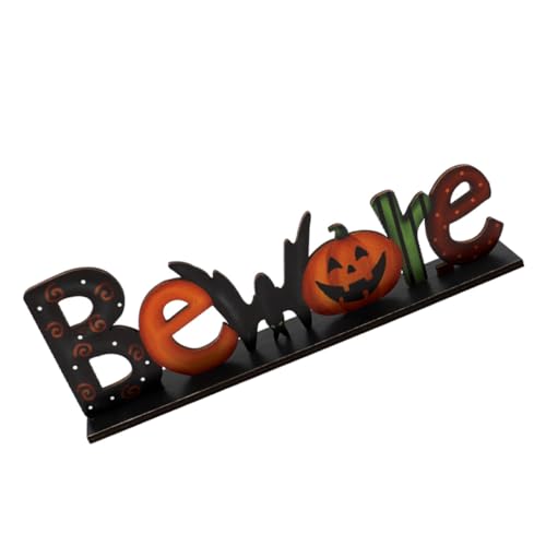 Gatuida 1Stück Holz Halloween Langlebiges Hohles Holzbuchstaben Design Gebäude Prop Für Halloween Party Dekoration Lustige Und Kreative Holzfiguren von Gatuida