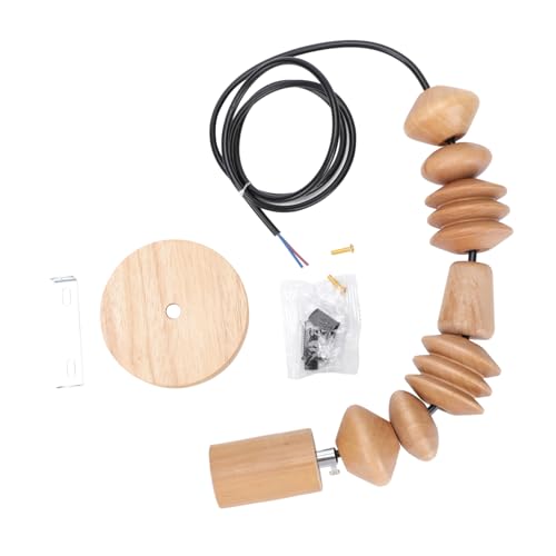 Gatuida 1Stück Holzperlen Pendelleuchte DIY Elegante Wohnzimmerlampe ohne Einstellbare Höhe Umweltfreundliches Holz Einzigartige Form für Stilvolle Raumgestaltung von Gatuida