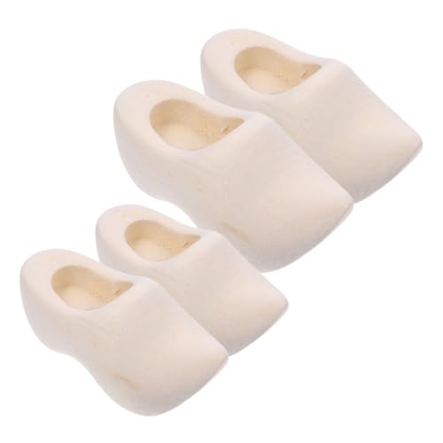 Gatuida 2 Paar Holzschuh Schlüsselanhänger Miniaturen Puppenhaus Puppen Dekoration DIY Blanke Holzschuhe Dekorative Clogs DIY Unfertige Holzschuhe Mini Hauszubehör DIY von Gatuida