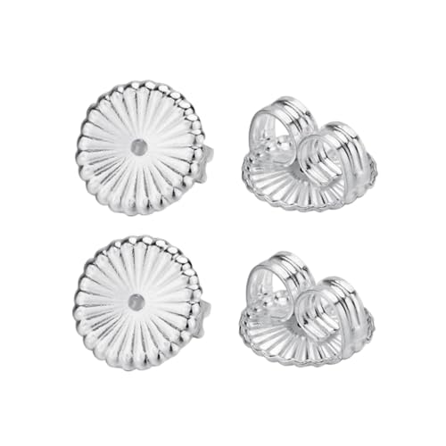 Gatuida 2 Paar Silberne Ohrstecker Verschlüsse Gepolstert Komfortabel Sicher für Damen und Mädchen Passend für Standard Ohrstecker Langlebiges Silber Zubehör von Gatuida