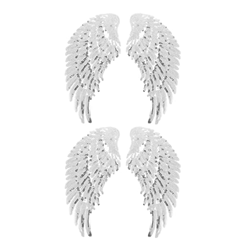 Gatuida 2 Paare Glitzer Flügel Applikation Patches für Kleidung Dekorative Bügelbilder für DIY Projekte zum Reparieren und Verschönern von Shirts Röcken und Mehr von Gatuida