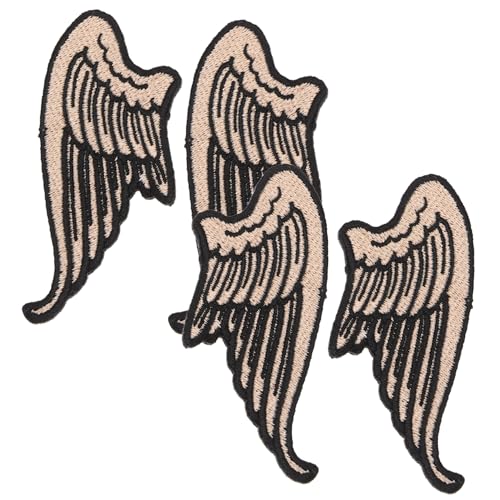 Gatuida 2 Paare Pu leder Flügel Patches zum Aufnähen Bestickte Kleidungsapplikationen für Jacken Rucksäcke und Hüte Langlebige Farbechte DIY Stoffflicken für Individuelle Modegestaltung von Gatuida