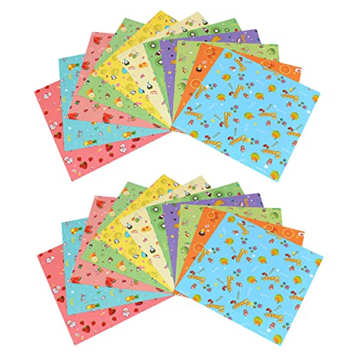 Gatuida 2 Packungen Origami Papier Einseitig Bedrucktes Faltpapier mit Obstmotiven für Mädchen Bastelpapier für DIY Papierfalten und Kunstprojekte von Gatuida