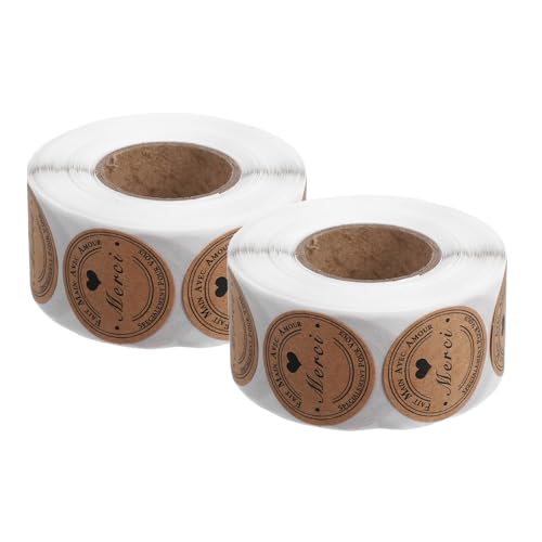 Gatuida 2 Rollen Aufkleber Selbstklebende Etiketten aus Kraftpapier für Hochzeiten Partys und Kleine Unternehmen Vintage Design für und Verpackungen von Gatuida