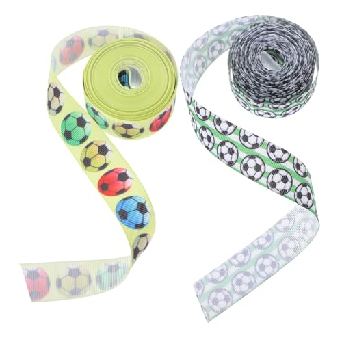 Gatuida 2 Rollen Fußball Geschenkband Satinband Dekoratives Geschenkverpackungsband zum Basteln Partydeko Strapazierfähig Leicht und Vielseitig für Geschenkverpackung und von Gatuida
