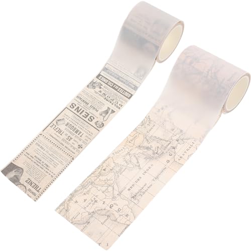 Gatuida 2 Rollen Retro Stil Klebeband Selbstklebendes Papier Tape für Scrapbooking und DIY Dekoration für Journal Geburtstage und Mehr von Gatuida