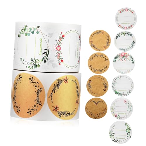 Gatuida 2 Rollen Selbstklebende Geschenkaufkleber pro Pflanze Blumenkranz Motiv Dickes Material Reißfest Wiederablösbar für Geschenktüten Umschläge Grußkarten Vielseitig Einsetzbar von Gatuida