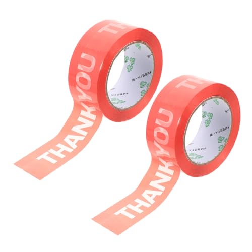 Gatuida 2 Rollen Selbstklebendes Packband mit Thank You Aufdruck Opp Verpackungsband für Geschenke und Paketversand Dekoratives Festival Klebeband Langlebig Leicht Vielseitig Einsetzbar von Gatuida