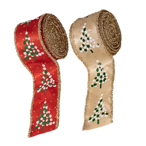 Gatuida 2 Rollen Weihnachtsband mit Drahtkante Festliche Weihnachtsbänder für DIY Basteln Kränze Schleifen Geschenkverpackungen Vielseitige Dekoration für Fenster und Türen Gatuida 2 Rollen Weihnachtsband mit Drahtkante Festliche Weihnachtsbänder für DIY Basteln Kränze Schleifen Geschenkverpackungen Vielseitige Dekoration für Fenster und Türen von Gatuida