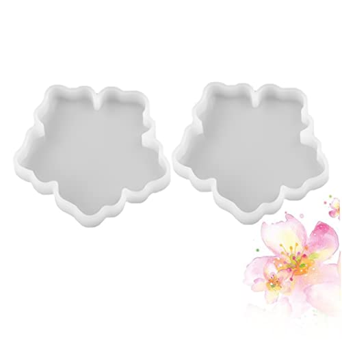 Gatuida 2 STÜCK DIY Silikonform für Kreative Blumen Designs Epoxidharz Gießform Untersetzer Basis für Heimprojekte Flexibel und Leicht zu Reinigen Weiß S von Gatuida