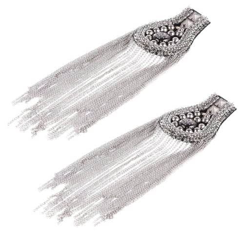 Gatuida 2 STÜCK Modische Quasten Epauletten Silberfarbene Schulterklappen Broschen für Kleidung Hüte Jacken Dekoration Vielseitiges Accessoire für Alltag und Bühne Gatuida 2 STÜCK Modische Quasten Epauletten Silberfarbene Schulterklappen Broschen für Kleidung Hüte Jacken Dekoration Vielseitiges Accessoire für Alltag und Bühne von Gatuida