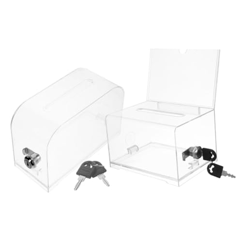 Gatuida 2 Sätze Acryl Spendenbox mit Schlitz Abschließbare Sammelbox für Karten und Trinkgeld Vielseitiger Organizer für Geschäftskarten und Kleine Gegenstände Leicht zu Reinigen und von Gatuida