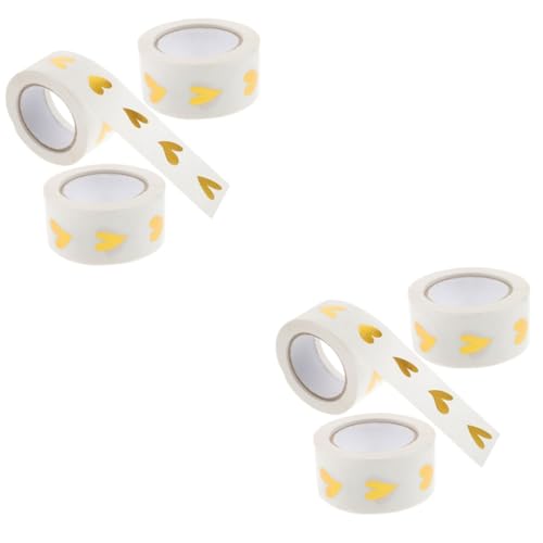 Gatuida 2 Sätze Herz Aufkleber Rolle Transparente Selbstklebende Etiketten Mit Goldenen Herzen Pro Rolle Für Diy Projekte Partys Und 3 Rollen * 2 von Gatuida