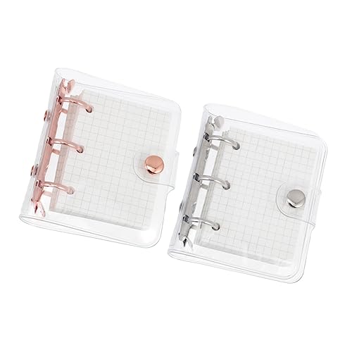 Gatuida 2 Sätze Mini Ring Notizbuch Set Eleganter Doppelter Druckknopf Löchriger Notizblock Deckblätter Aufbewahrungstaschen für Planung und Organisation für Mädchen und Notizen von Gatuida