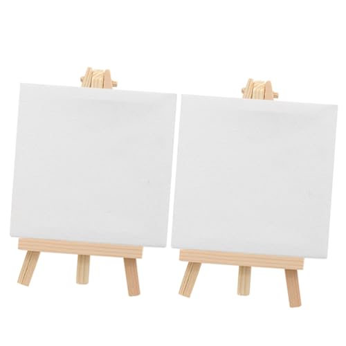 Gatuida 2 Sätze Mini Staffeleien mit Diy Leinwänden Multifunktionale Malstaffelei für Kunstprojekte für Öl und Aquarellmalerei Holzstaffelei für Displays von Gatuida