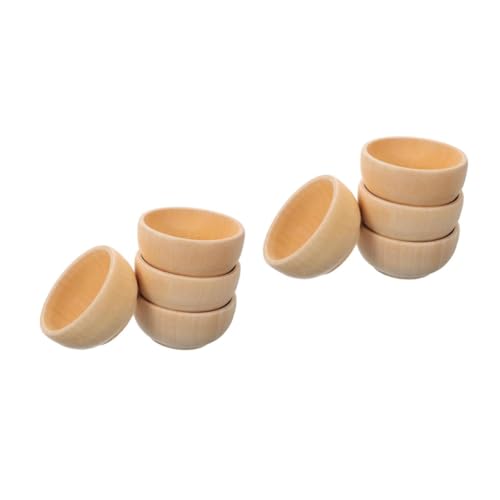 Gatuida 2 Sätze Teiliges Diy Holzschalen Set Für Kreative Bastelprojekte Unvollendete Holzspielzeuge Für Dekoration Und Spiel Robuste Holzschalen Für Erwachsene 4 Stück * 2 von Gatuida