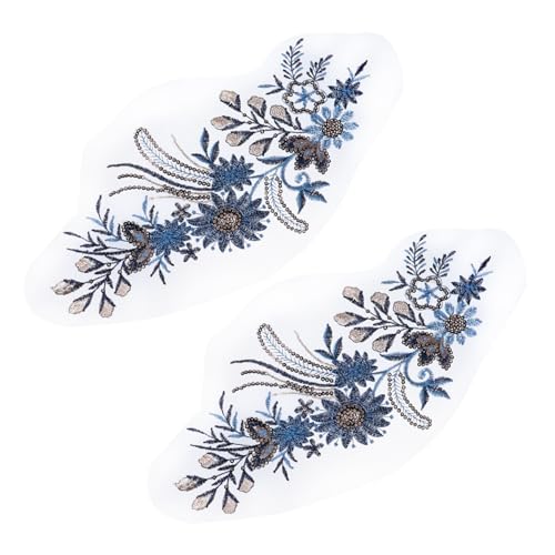 Gatuida 2 Stück Bestickte Spitzenapplikationen mit Pailletten Handgefertigte Blumenmotive DIY Stoffpatches für Kleidung Taschen Hüte und Heimdekor Blau zum Aufnähen und Verzieren Gatuida 2 Stück Bestickte Spitzenapplikationen mit Pailletten Handgefertigte Blumenmotive DIY Stoffpatches für Kleidung Taschen Hüte und Heimdekor Blau zum Aufnähen und Verzieren von Gatuida