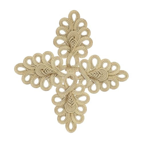 Gatuida 2 Stück Chinesische Knoten Froschknöpfe Goldfarbene Retro Verschlüsse für Mäntel Cardigans Schals DIY Nähzubehör Traditionelle Handgefertigte Outfit befestiger von Gatuida