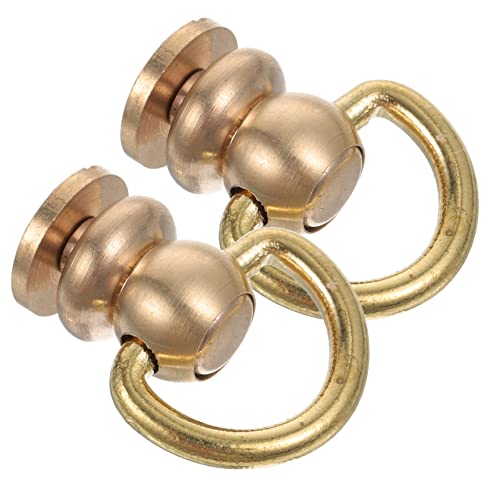 Gatuida 2 Stück D Ringe für Taschen Drehbare Nieten mit Schraubenkopf Robuste Hardware für DIY Geldbörsen und Handtaschen für Bastelprojekte von Gatuida