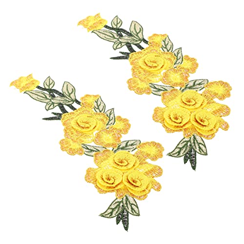 Gatuida 2 Stück DIY Bestickte Patches Blumen Applikationen zum Aufnähen für Kleidung Taschen und Handarbeiten Leicht und Waschbar zur Reparatur und Dekoration von Gatuida