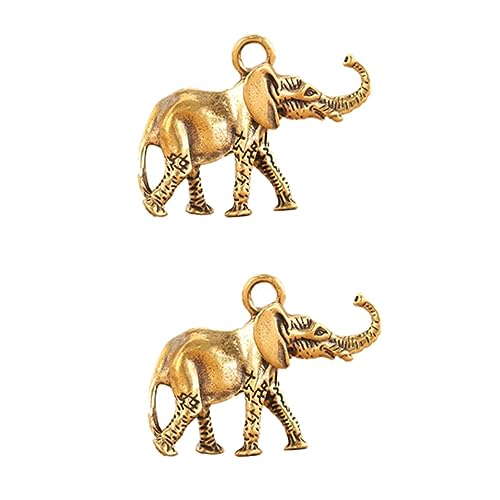 Gatuida 2 Stück Dekoratives Elefantenornament aus Kupfer Teiliges für Stilvolle Tischdekoration im Home Office Langlebig und Praktisch Goldene Akzentuierung für von Gatuida