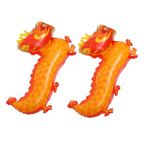 Gatuida 2 Stück Drachenballons für Frühlingsfest Robuste Folienballons Orange für Chinesisches Neujahr und Partydekoration von Gatuida