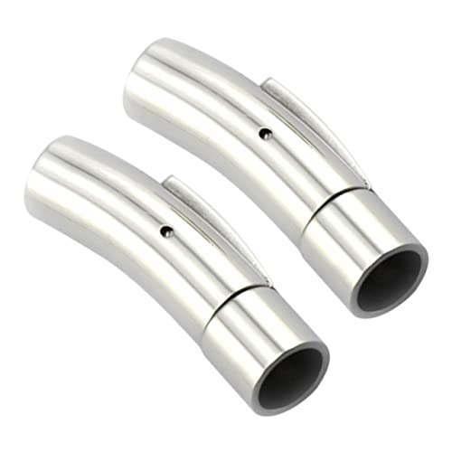 Gatuida 2 Stück Druckknopf aus Edelstahl Schließe Daten Magnetische Verschlüsse für Halsketten runden Magnetverschluss Crimpen magnetischer Lederband-Endverschluss Schmuckzubehör Silber Gatuida 2 Stück Druckknopf aus Edelstahl Schließe Daten Magnetische Verschlüsse für Halsketten runden Magnetverschluss Crimpen magnetischer Lederband-Endverschluss Schmuckzubehör Silber von Gatuida