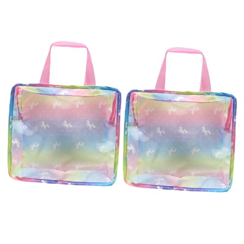 Gatuida 2 Stück Einhorn Handtasche Puppenzubehör Aufbewahrungstasche Cartoon Handbag für Puppen Kleidung und Kleinteile von Gatuida