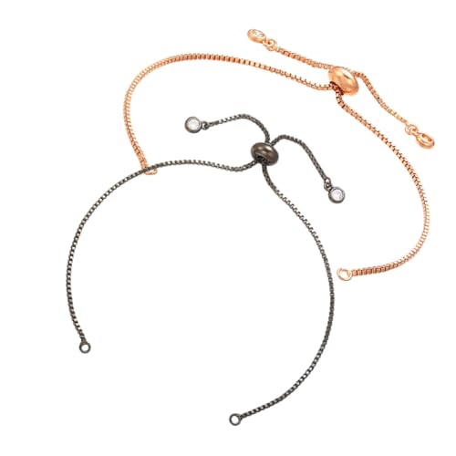 Gatuida 2 Stück Einstellbare Messingarmband Ketten Teiliges DIY Schmuck Halbfertigset für Armbänder in Roségold und Gunmetal Flexible Schmuckketten zum Basteln und Anpassen Modisch für von Gatuida