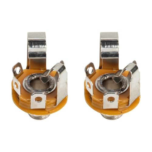 Gatuida 2 Stück Elektrische Gitarre Stereo Klinkenbuchse Audio Metallstecker Robuste und Langlebige Buchsen für Gitarre und Bass Einfache Installation Leicht und Tragbar von Gatuida