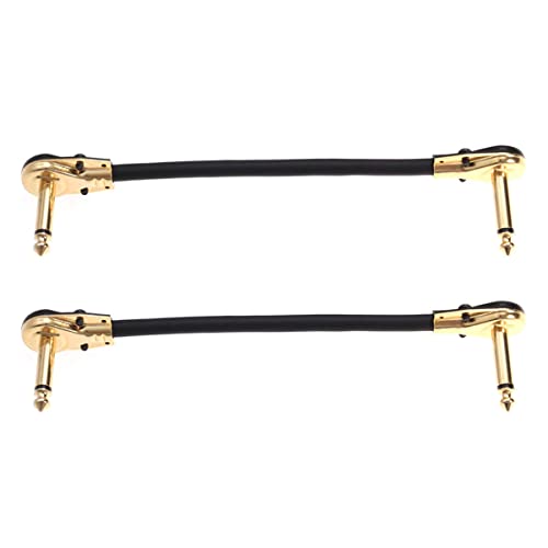 Gatuida 2 Stück Guitar Effect Cable Goldstecker Jumperkabel für Gitarren und Bass Flexibles Patchkabel Robustes für Effektpedale und Einfache Handhabung von Gatuida