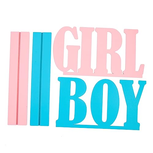 Gatuida 2 Stück Holz Deko Teilig für Gender Reveal Party Einfache Buchstaben Tischdekoration Einsetzbar für Babyparty und Geschlechtsenthüllung Stilvoll und Vielseitig für Zuhause und von Gatuida