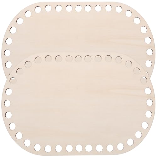 Gatuida 2 Stück Holz Häkelkorb Bodenplatten Stabile Basis für DIY Korbherstellung Kreative Holzunterlagen für Handarbeiten für Taschen und Körbe von Gatuida