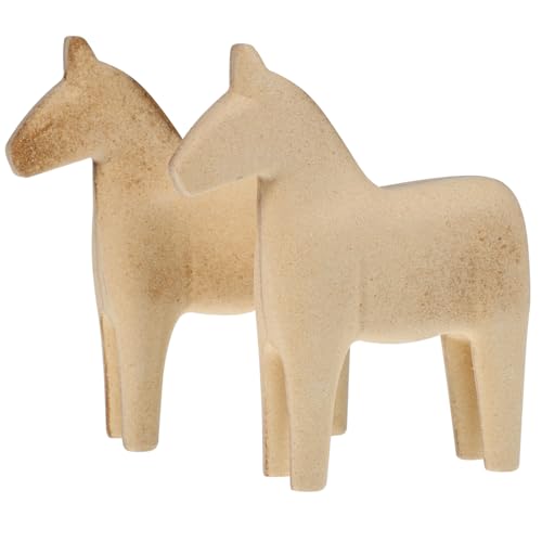 Gatuida 2 Stück Holzpferddekoration Pferde Stockpferd Eigenes Pferd bemalen Pferd Wandkunst Tierfigurendekor Spielzeugpferd unfertiges Dalapferd Pferd Modellpferd hölzern von Gatuida