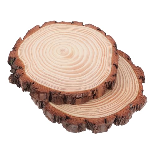 Gatuida 2 Stück Holzscheiben Mit Rinde Holzscheiben Unbehandelte Holzscheiben Holzscheite Für Tischdekorationen Holzscheiben Für Tischdekorationen Unbehandelte Naturholzscheiben von Gatuida