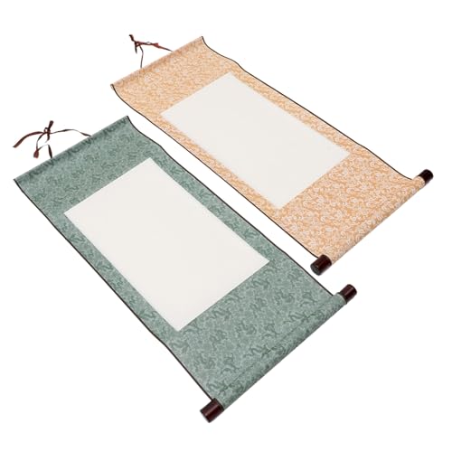 Gatuida 2 Stück Leere Chinesische Malrolle Teiliges Xuan Papier Kalligraphierolle Langlebig Leicht Tragbar für Chinesische Malerei und Aquarellkunst für Anfänger und Kunstliebhaber von Gatuida