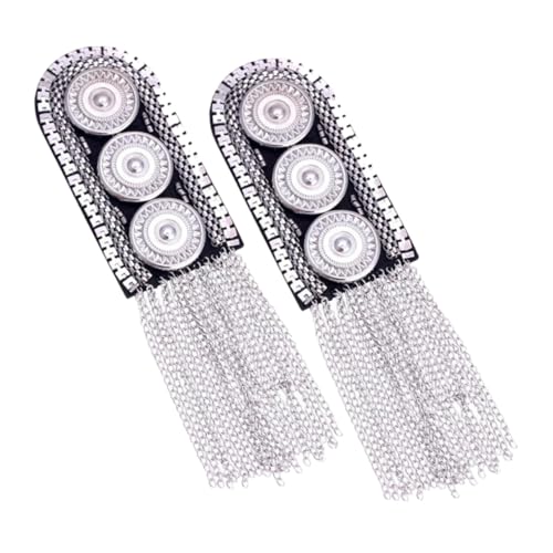 Gatuida 2 Stück Luxuriöse Metall Schulterklappen mit Quasten Kettendetails Epauletten Abzeichen für Herren Uniform Kostüm Festliche Kleidung Gatuida 2 Stück Luxuriöse Metall Schulterklappen mit Quasten Kettendetails Epauletten Abzeichen für Herren Uniform Kostüm Festliche Kleidung von Gatuida