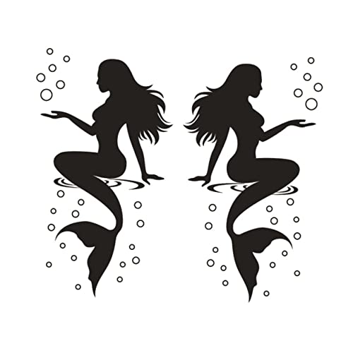 Gatuida 2 Stück Mermaid Wandaufkleber Selbstklebende Abnehmbare Deko für Schlafzimmer und Badezimmer Kreative Wandkunst Schwarz Gatuida 2 Stück Mermaid Wandaufkleber Selbstklebende Abnehmbare Deko für Schlafzimmer und Badezimmer Kreative Wandkunst Schwarz von Gatuida